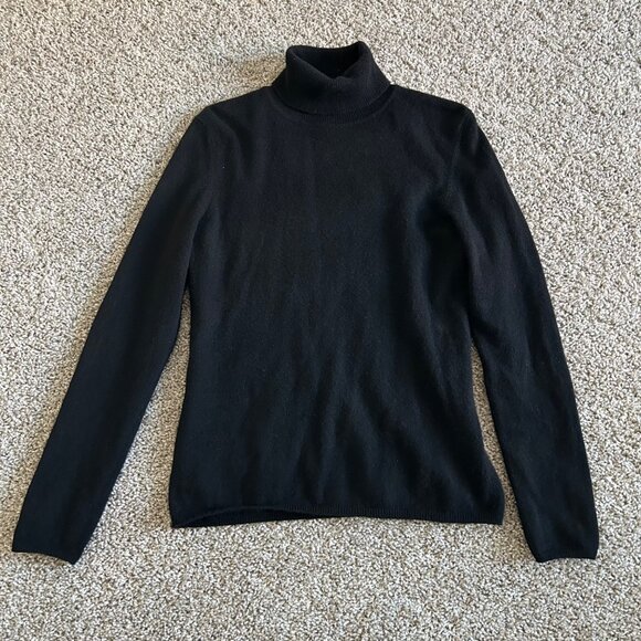 Charter Club Womens Small Black 100 %Cashmere Turtleneck Sweater - Picture 3 of 9